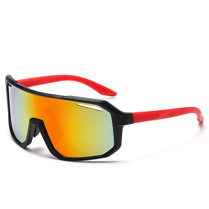 Trendy Oversized Mirrored Sports Sunglasses – Windproof UV400 Cycling Goggles for Hiking & Outdoor Riding, Stylish Protective Eyewear